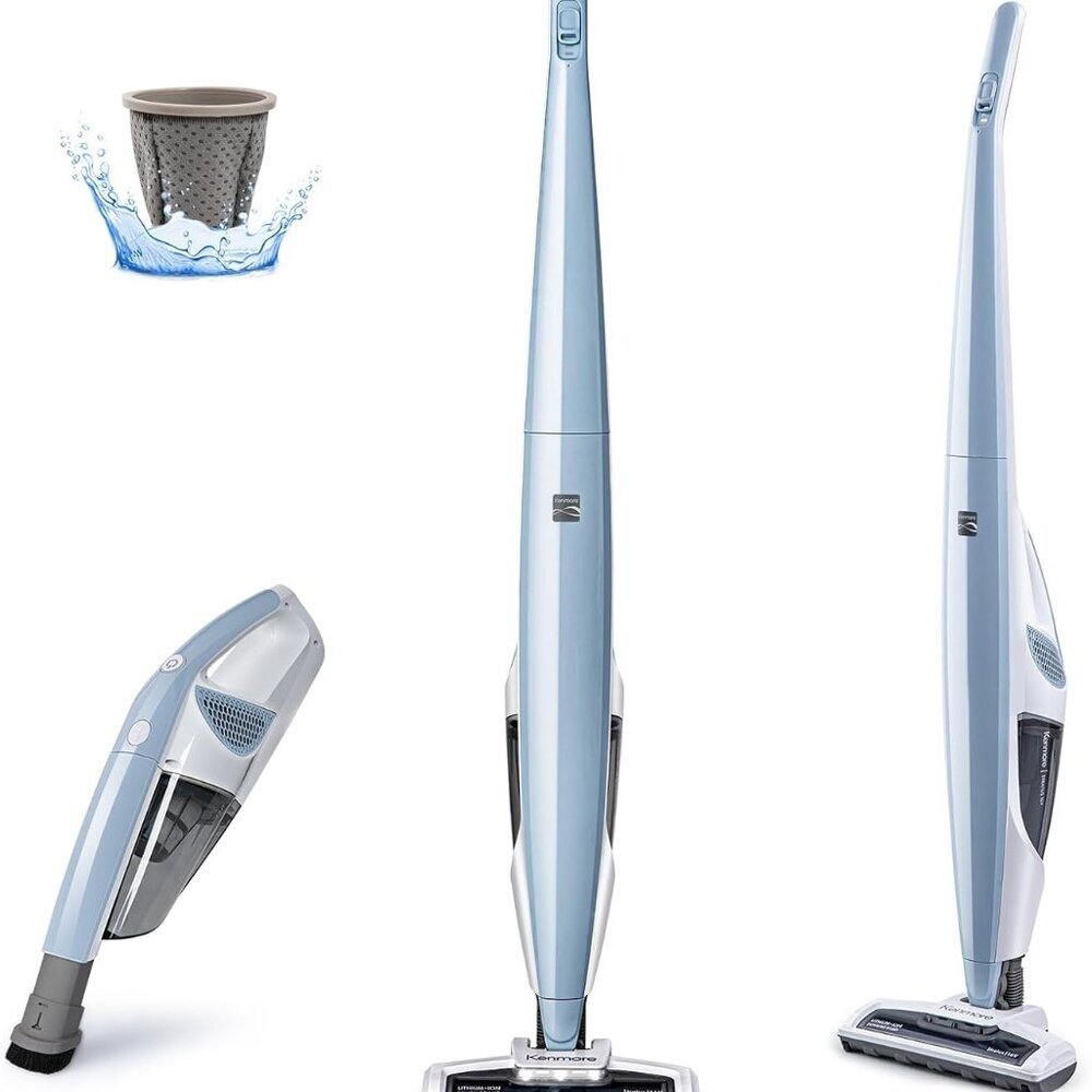 DS1020 16V Cordless Stick Vacuum Lightweight 2-in-1 Handheld, LED Headlight with